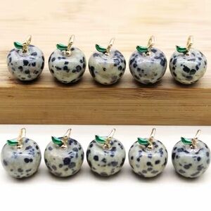 8pcs Elegant Dalmatian Jasper Apple Pendant